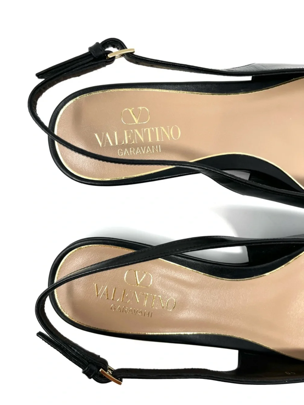 NEW NWT Valentino Garavani Black VLogo Slingback Ballerina Pointed Toe Flats 40 - Picture 6 of 11